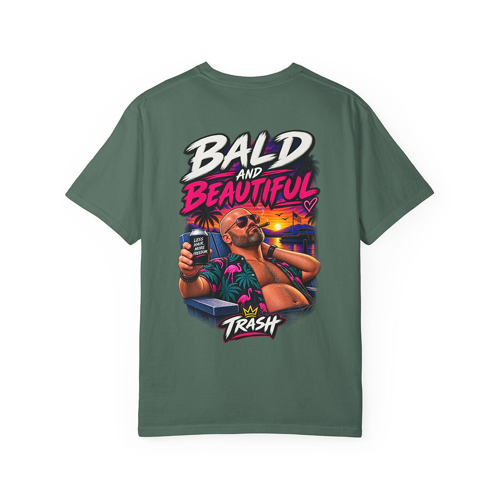Thumbnail: Bald and Beautiful T-Shirt – Funny Bald Guy Vacation Graphic Tee