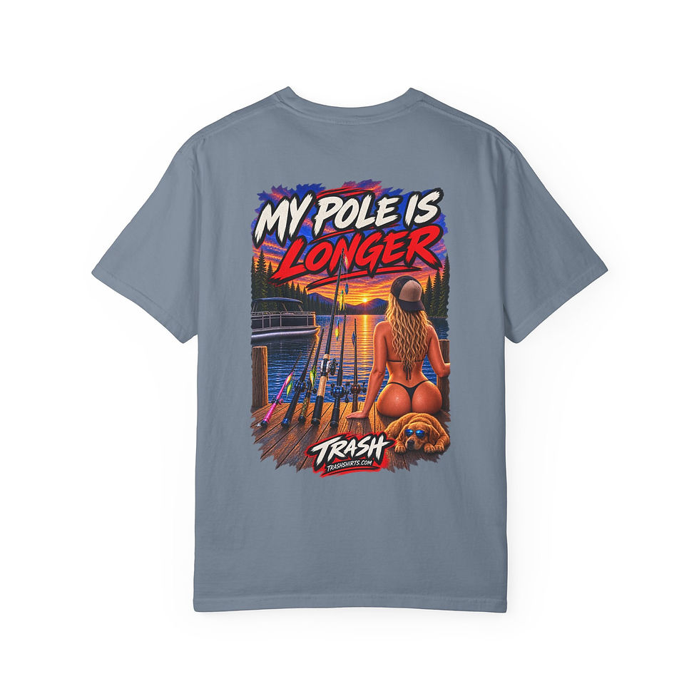 Thumbnail: My Pole Is Longer T-Shirt – Funny Fishing Double Meaning Graphic Tee