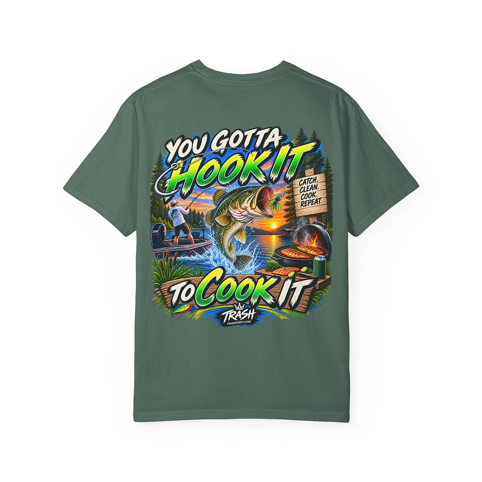 Thumbnail: You Gotta Hook It to Cook It – Funny Bass Fishing T-Shirt