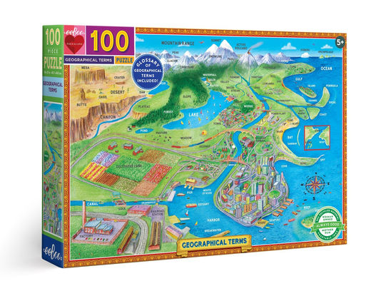 eeboo Glossary of Geographical Terms 100 Piece Puzzle