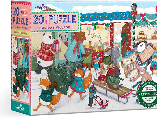 eeBoo Holiday Village 20-Piece Puzzle