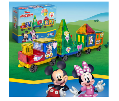 DIsney Official Junior Mickey Mouse Train Magnetic Tile Set