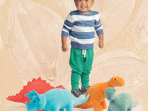 Manhattan Toy Velveteen Dino Spike Triceratops & Gummy Stegosaurus & Stomper Brontosaurus