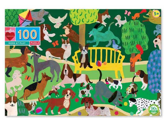 eeBoo Dogs at Play 100-Piece Puzzle