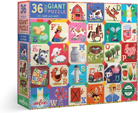 eeBoo My Farm Alphabet Giant Puzzle - 36 pieces