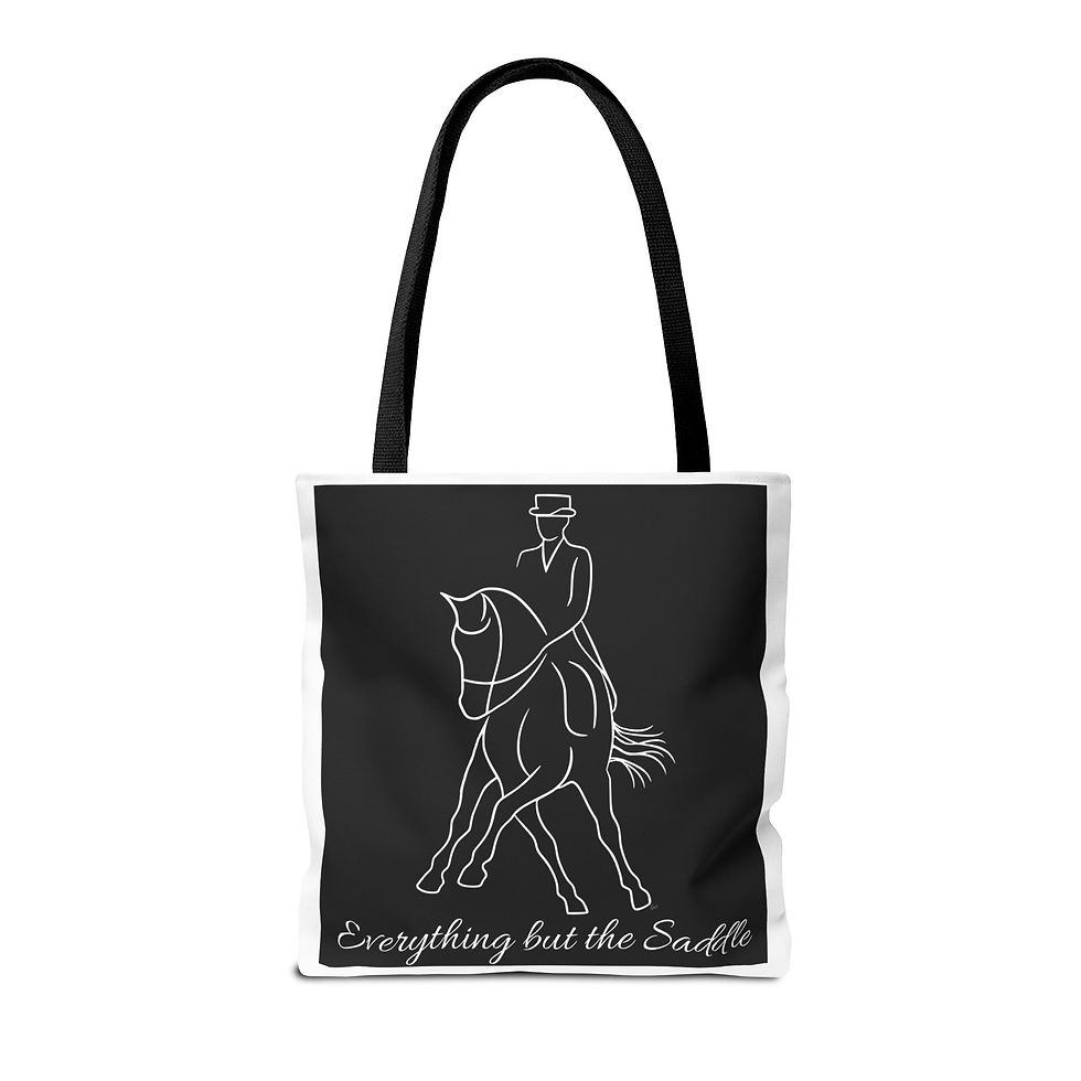 Thumbnail: Everything but the Saddle – Dressage Tote Bag (16" x 16")