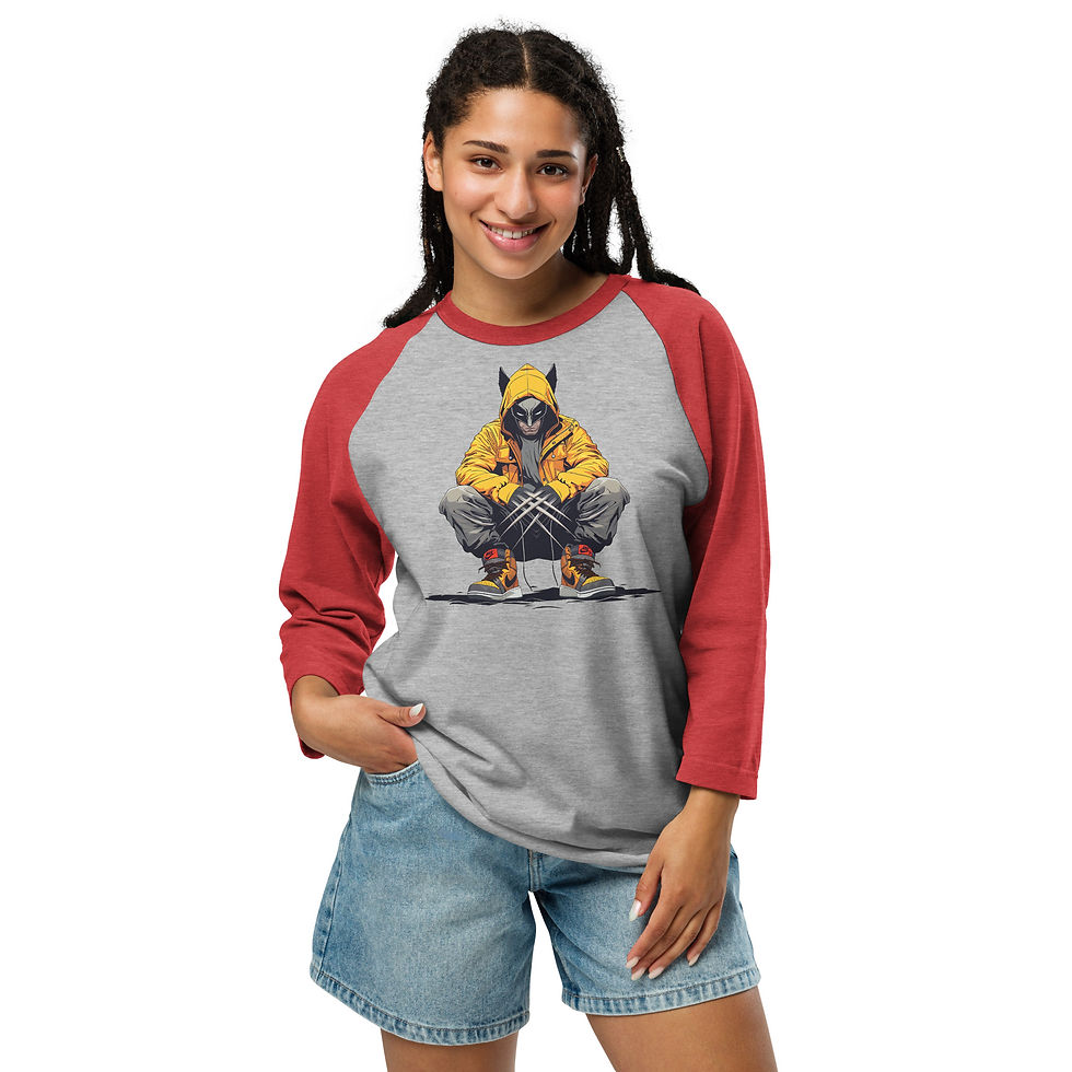 Thumbnail: 3/4 sleeve raglan shirt
