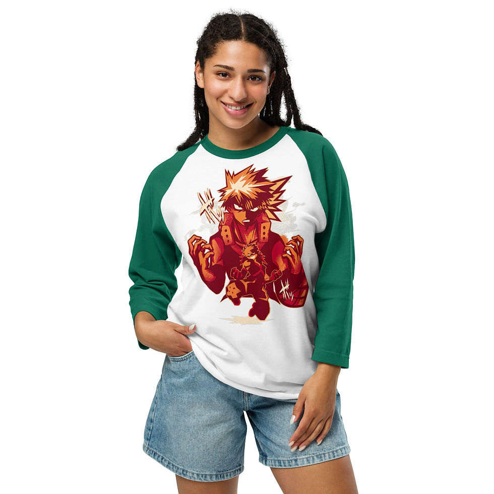 Thumbnail: PREMIUM 3/4 SLEEVE RAGLAN SHIRT ANIME