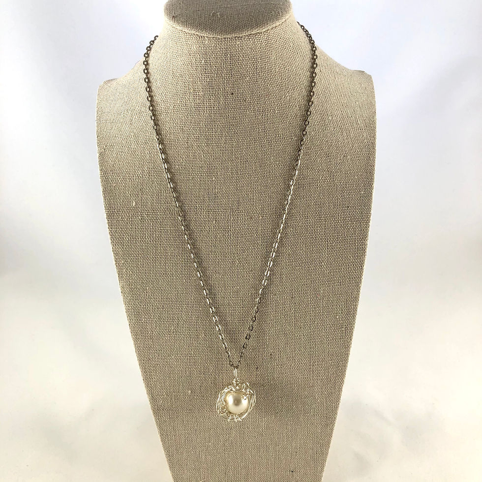 Caged Pearl Necklace