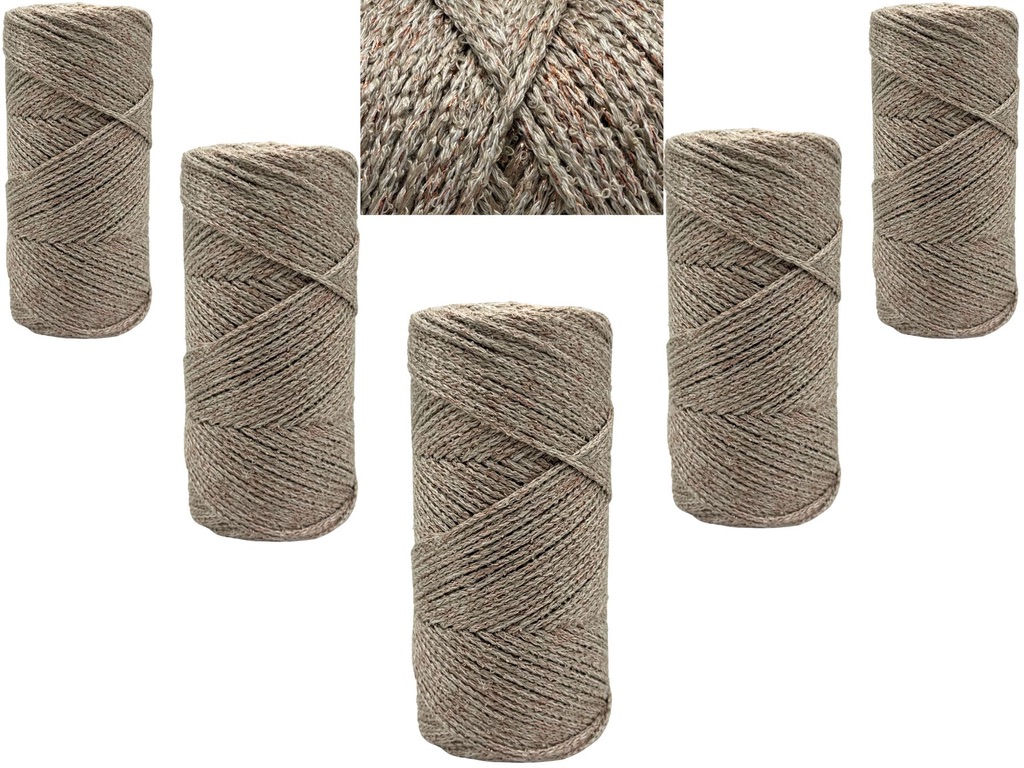 5 x Glitzer Garn Geflochten 2-3mm