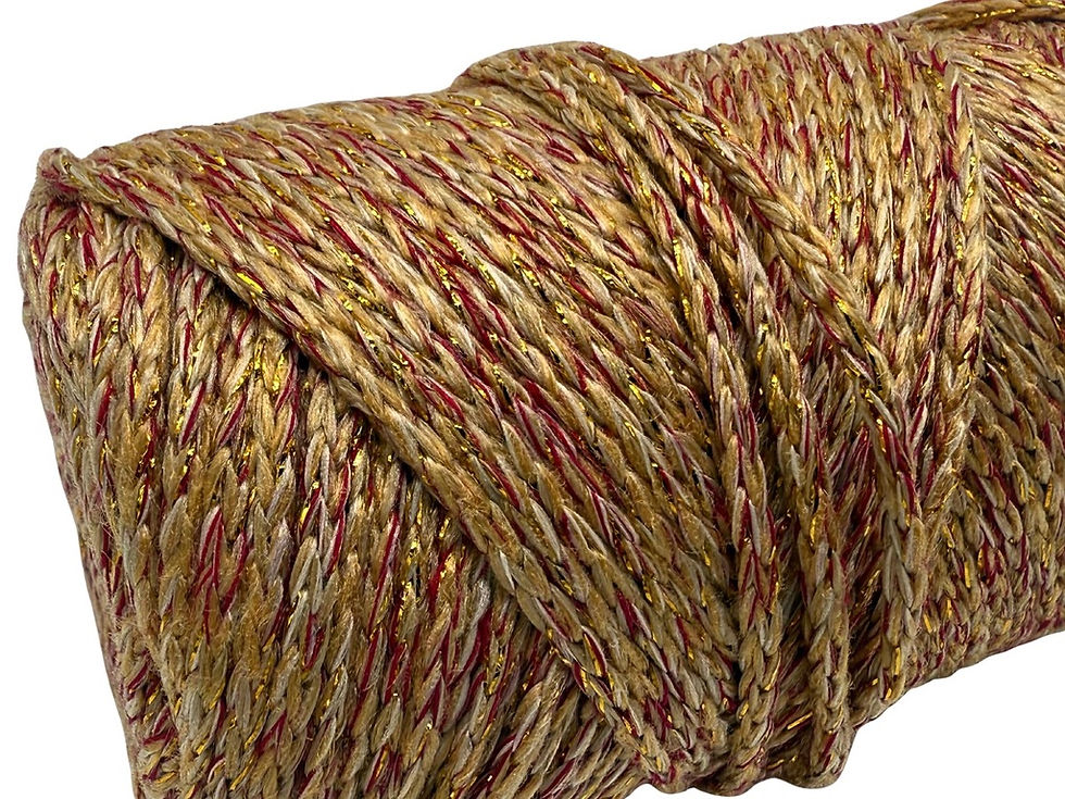 Miniaturbild: 5 x Makramee Glitzer Garn Geflochten 2-3mm