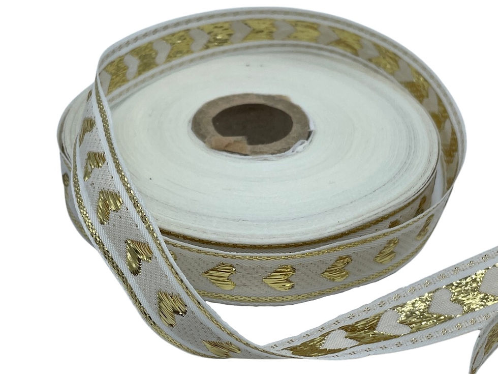 Miniaturbild: Jacquardband mit Herzemotiv