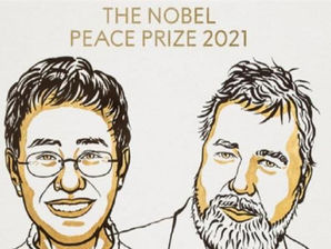 فوز صحفييْن بجائزة نوبل للسلام لدورهما في الدفاع وكفاحهما الشجاع من أجل حرية التعبير