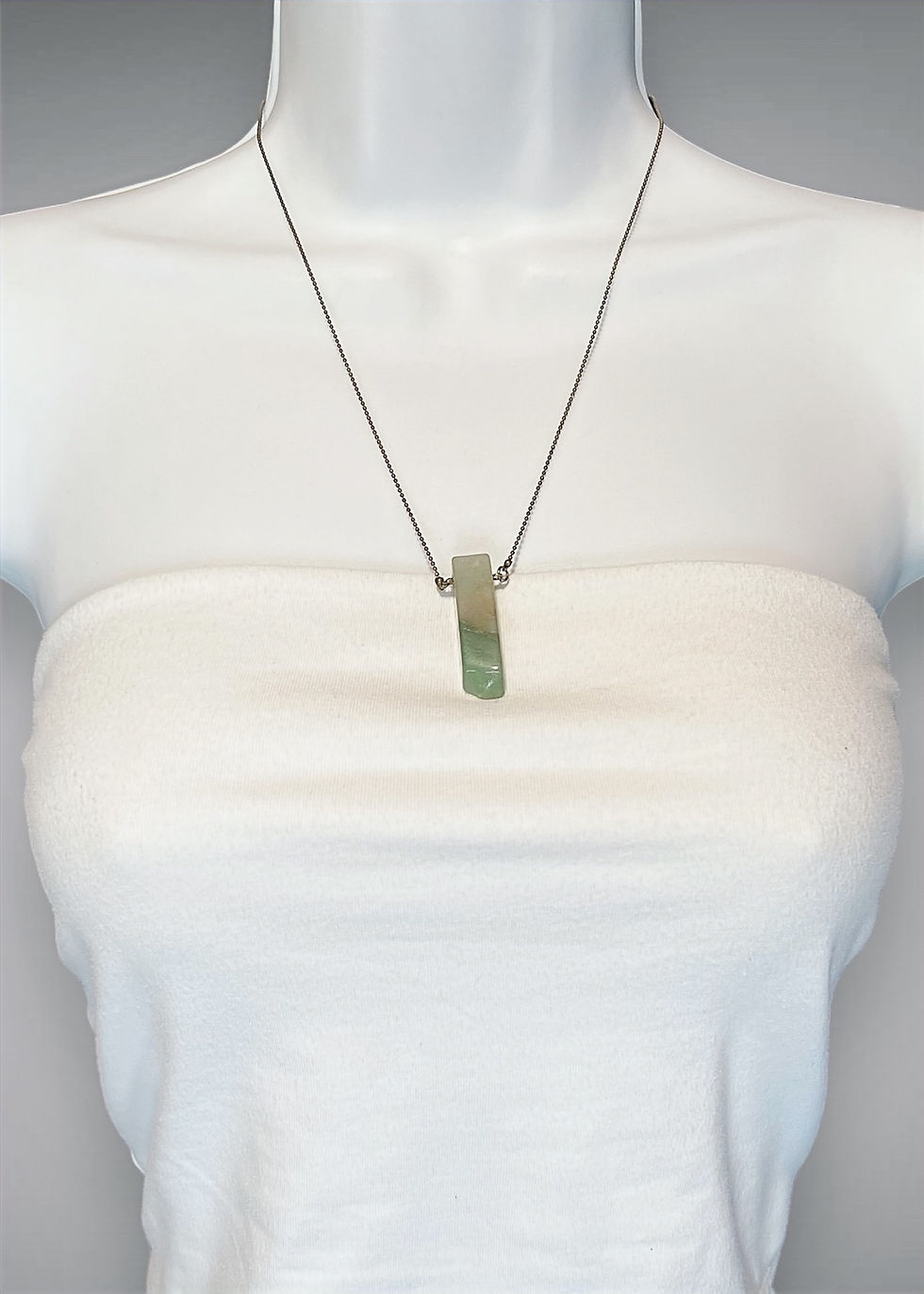 Thumbnail: Green Aventurine stick pendant necklace