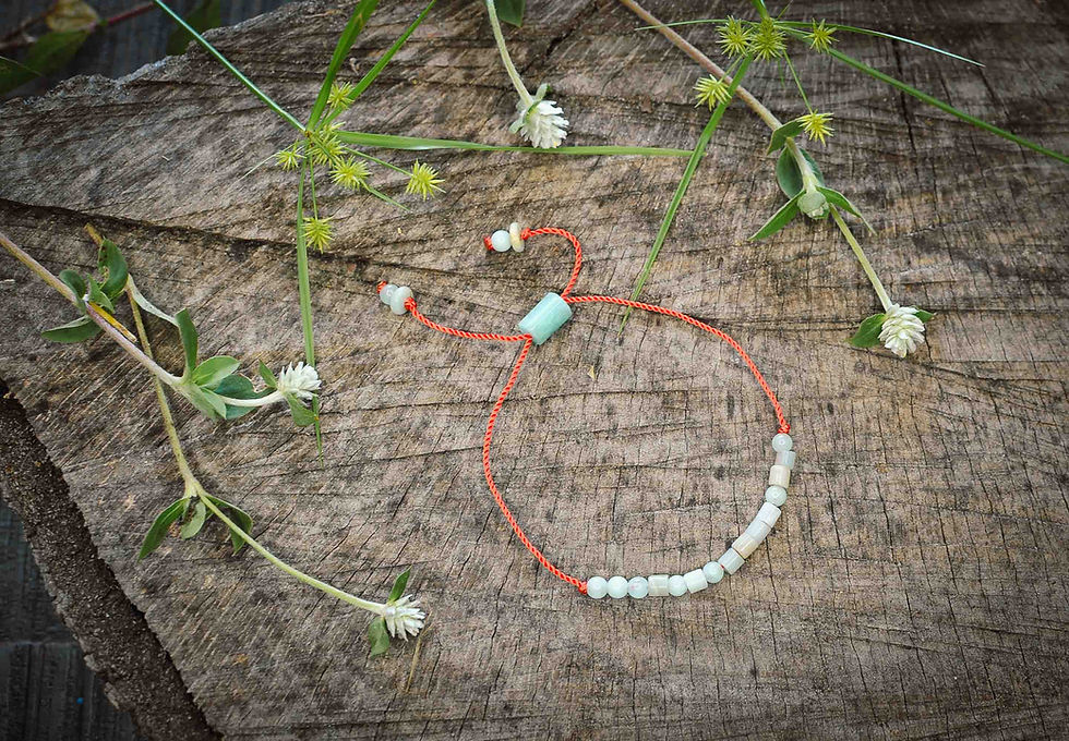 Thumbnail: Zodiac Adjustable Morse Code Bracelets Collection (Virgo-Amazonite)
