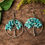 Miniatura: Tree of life earrings, natural stone, metal alloy, (Turquoise)