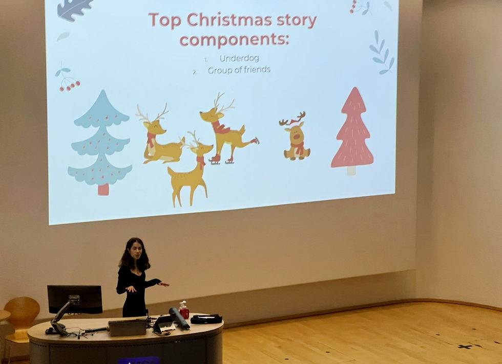 MRC DTP PhD student Maria Caluianu presenting at the ICH Christmas Lecture series 2022
