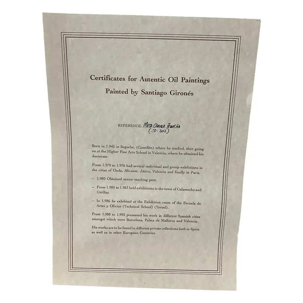 Thumbnail: Santiago Girones  Signed Oil on Canvas with COA