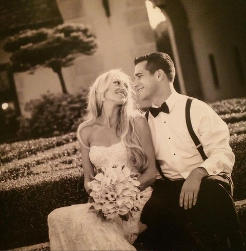 Happy Bride and Groom in their Wedding Photos