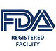 FDA Registered Facility logo, indicating compliance with U.S. Food and Drug Administration regulations