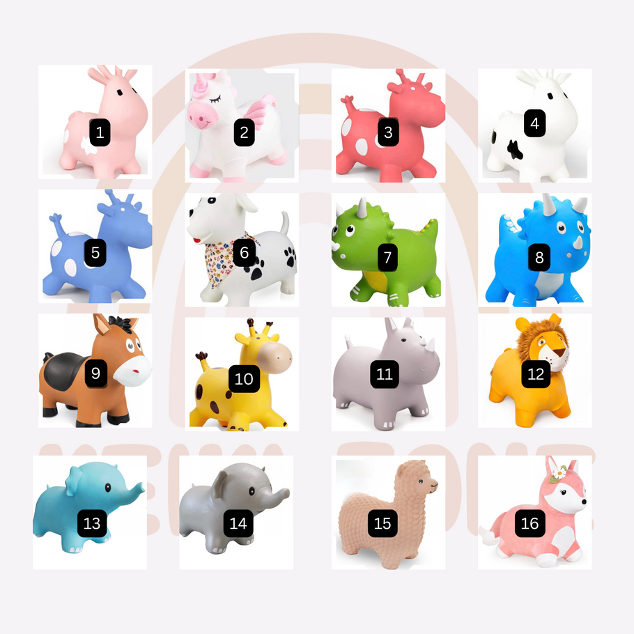 Bouncy animals for combo packages