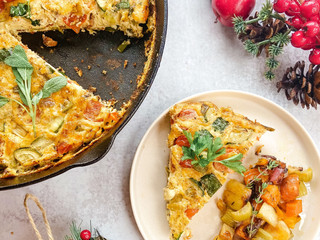 Holiday Brunch:Festive Frittata with Holiday Hash