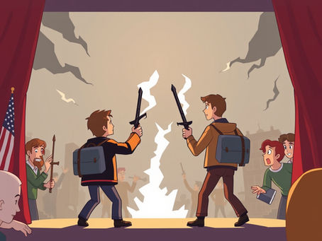 Cartoon representing the silent war against gen x