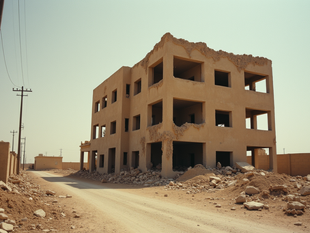 Damaged building in Iraq after Desert Storm