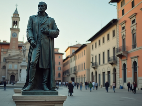 A statue of Niccolò Machiavelli in a public square