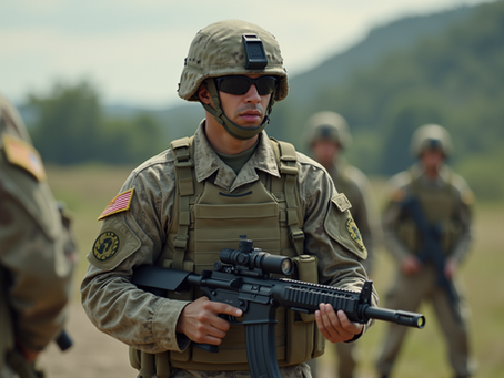 A soldier in training demonstrating physical fitness