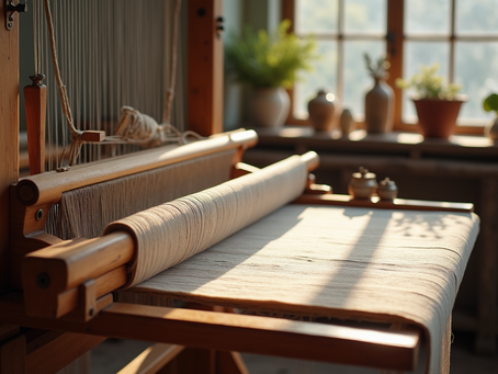 A traditional silk weaving loom showcasing the intricate process of silk production.