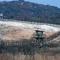 Eye-level view of the Korean Demilitarized Zone (DMZ)