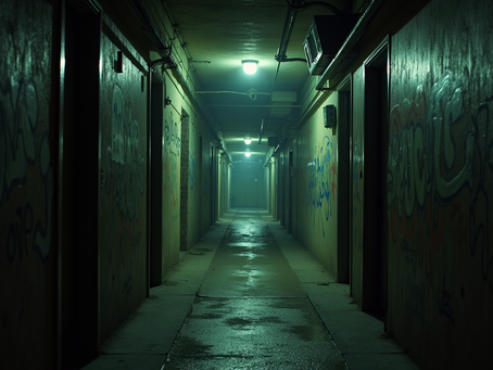 A deserted building often associated with illicit activities