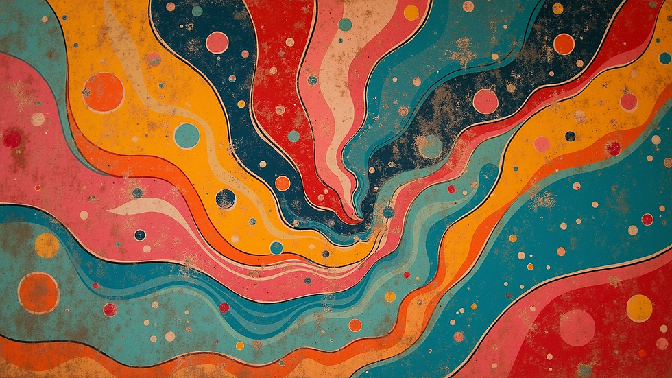 Eye-level view of a vintage psychedelic poster featuring Timothy Leary