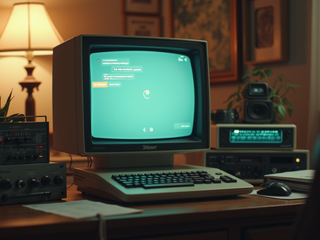 A vintage computer setup representing early internet culture