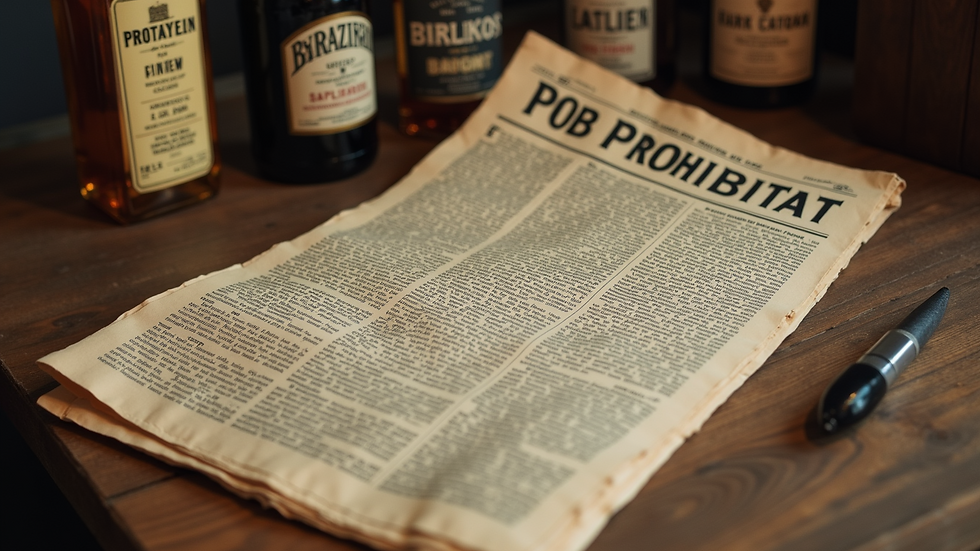 Eye-level view of a historical newspaper article discussing the repeal of Prohibition