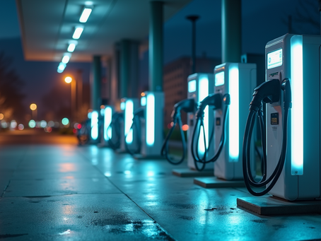 Electric vehicle charging station with multiple charging points