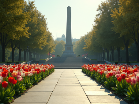 A memorial dedicated to the soldiers who fought in World War II