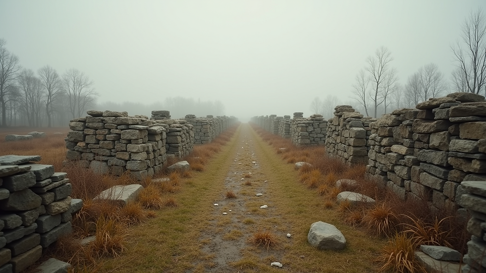 Wide angle view of a historical battlefield landscape
