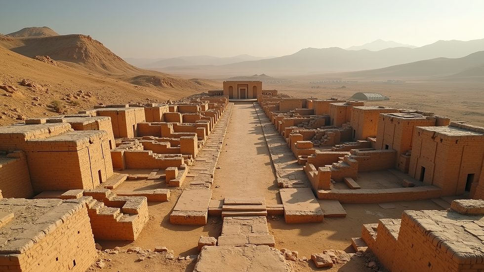 High angle view of ancient ruins in Canaan