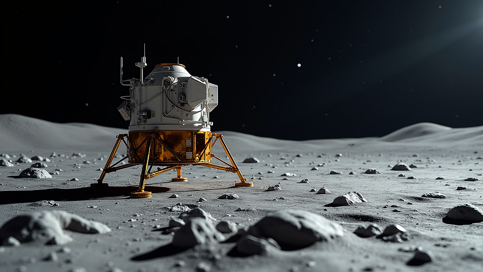 High angle view of the Apollo 11 lunar module