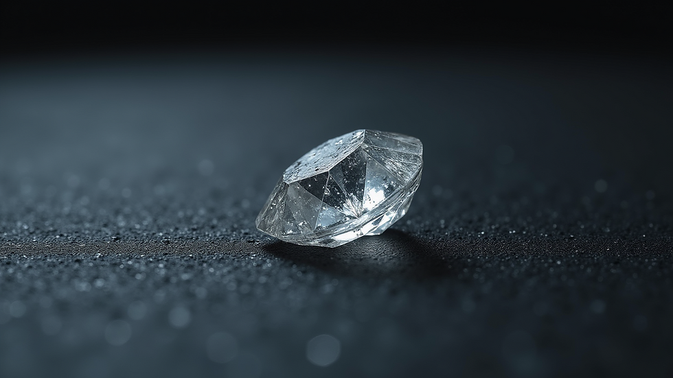Close-up view of a rough diamond on a dark surface