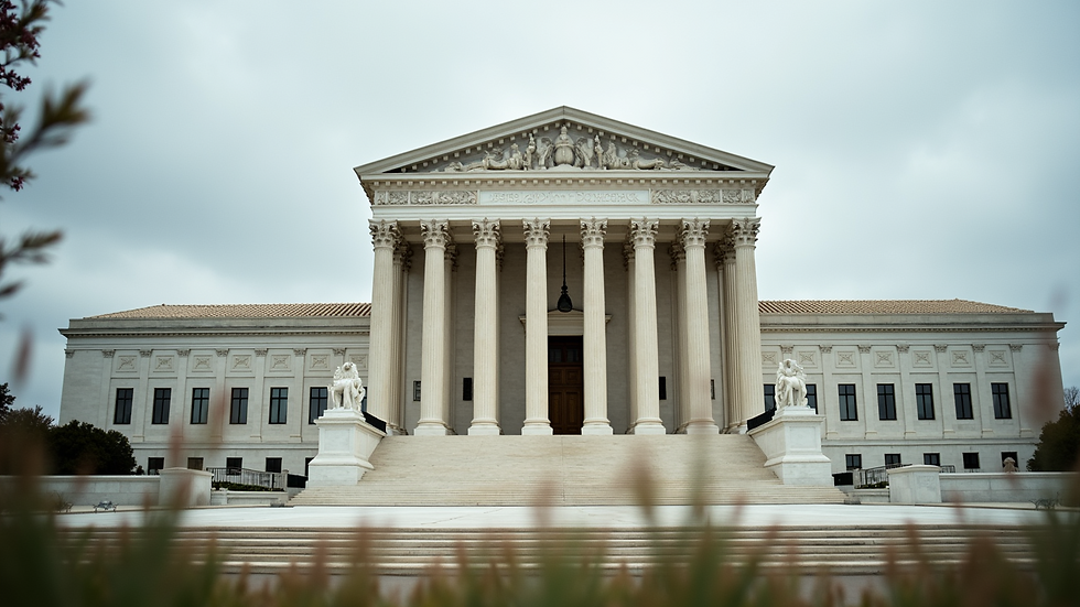 Close-up view of the Supreme Court building in Washington, D.C.