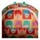 Thumbnail: Inside lining of backpack with colorful Beatles face pattern.