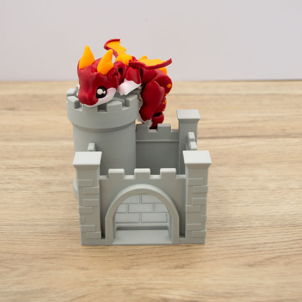 Thumbnail: Little Flexi Dragon and Castle | 3D Printed Fantasy Playset or Display