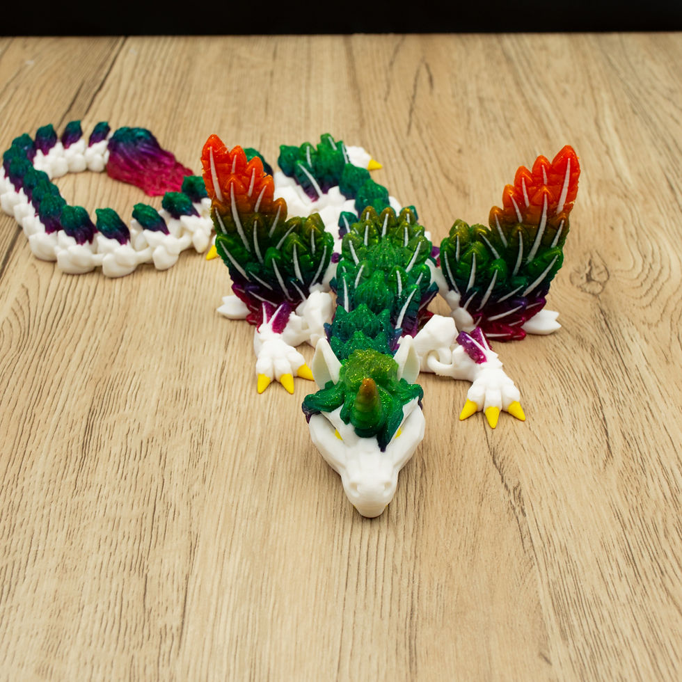Thumbnail: Winged Rainbow Unicorn Dragon | 3D Printed Fantasy Model