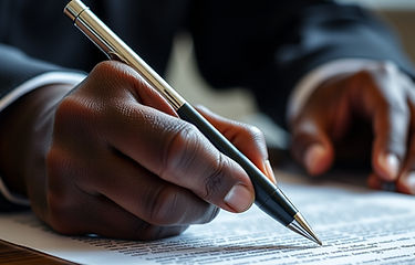 black person hand with legal pen about to review a document in front of them.jpg
