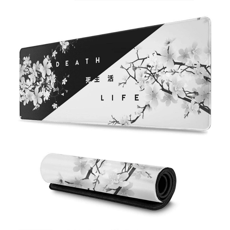 Thumbnail: Black and White Cherry Blossom Mousepad Custom Home Computer Keyboard Pad Desk M
