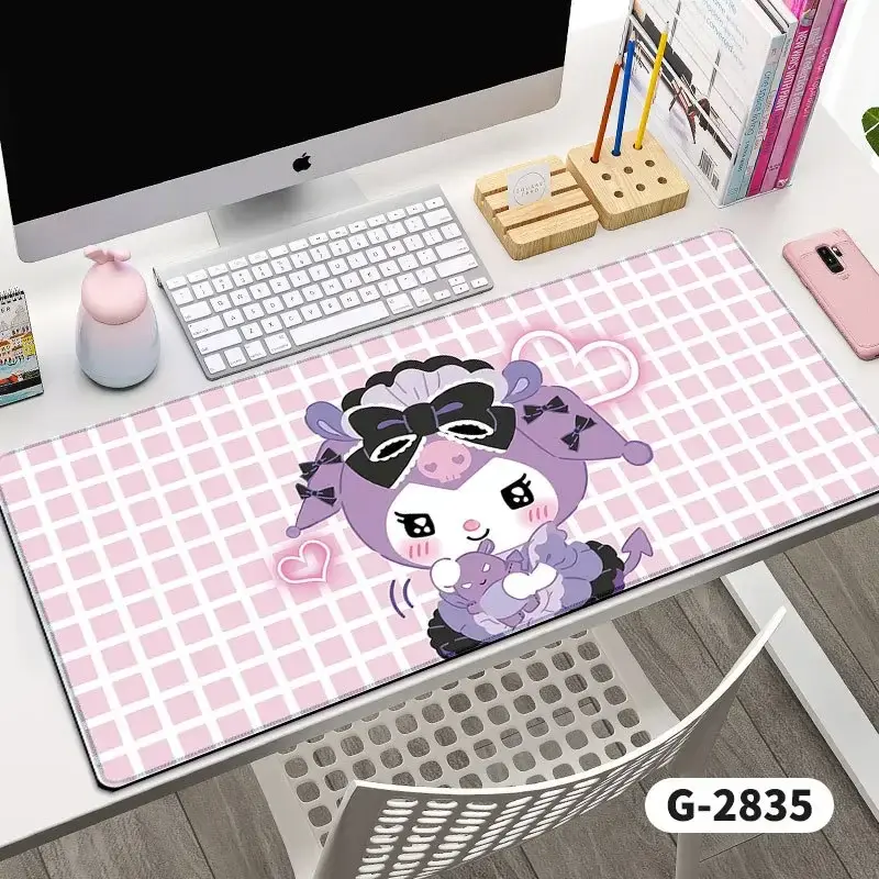 Thumbnail: Kuromie Mouse Pad Sanrio Cute Anime Cartoon Pink Melody Large Gamer Accessories 