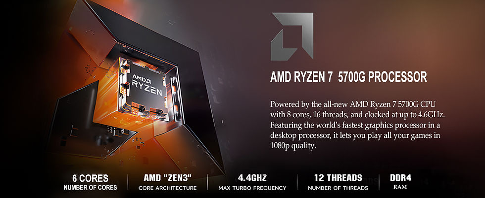 Thumbnail: Ningmei Lumishore Gaming Pc Amd Ryzen 7 5700g 16Gb Ram 1Tb Ssd Wifi Windows 11 G